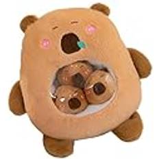 itrimaka Capybara plyschleksak, Capybara gosedjur Capybara fylld leksak med snacksväska,Mjuk brun docka Söt djurplysch Capibara plyschdocka för barn & vuxna