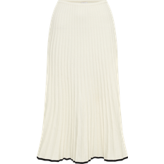 Midi Skirts - Polyamide Jolene Contrast Rib Knit Midi Skirt - White