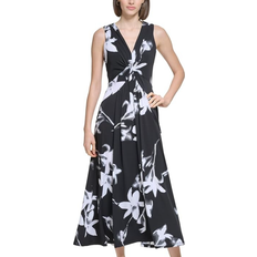 Calvin Klein Midi Dresses Calvin Klein Women's V-Neck Jersey Sleeveless Dress - Black Multi