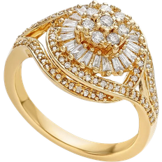 Macy's Gold Rings Macy's Starburst Cluster Ring - Gold/Diamonds