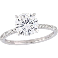 White Gold Rings Gem & Harmony Solitaire Engagement Ring - White Gold/Diamonds/Transparent