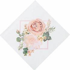 Florals Paper Napkins Fun Express 16 Pc 6.5" Blush Floral Luncheon Napkins