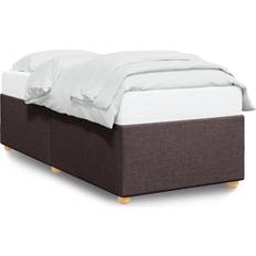 Polyester Bed Frames vidaXL Bed Frame Dark Brown Fabric