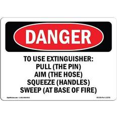 Grey Workplace Signs SignMission OS-DS-A-1218-L-2376 12 18 OSHA Danger To Use Extinguisher the Pin Aim