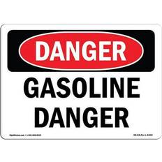 Black Workplace Signs SignMission 12 18 OSHA Danger Gasoline Danger