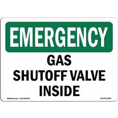 Green Workplace Signs SignMission 12 18 OSHA Emergency Gas Shutoff Valve Inside