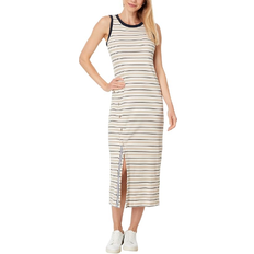 Beige Dresses Tommy Hilfiger Women's Striped Ribbed Slit Midi Dress - Khaki Multi