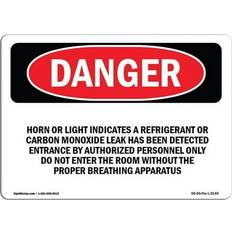 Workplace Signs SignMission 12 18 OSHA Danger Horn Light Indicates a Refrigerant Carbon Monoxide Leak