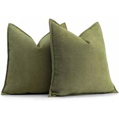 Shein pc Pattern Edged Pillow Soft Snowy Cushion Cover Green (50x30cm)