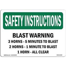 Green Workplace Signs SignMission 12 18 OSHA Safety Instructions Blast Warning 3