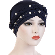 Silk Headgear Linrong Milk Silk Head Scarf - Navy