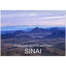 Beige Kalender Calvendo Sinai Landschaft Fels Sand Tischkalender 2025 DIN A5 quer