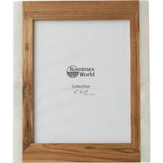 Romimex Romimex Brown Wood Marble Photo Frame