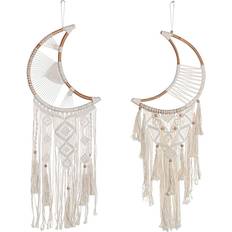 Naturfarvet Påskepynt Home ESPRIT Hængedekoration Boho Macrame Sæt med 2 Påskepynt 2stk