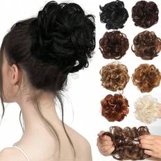 Hair Buns Shein Synthetic Chignon Messy Bun Elastic Rubber Band Wavy Curly Bun