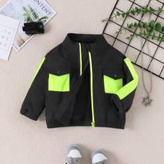 6-9M Jackets Shein Baby Boy Contrast Side Seam Flap Pocket Trench Coat