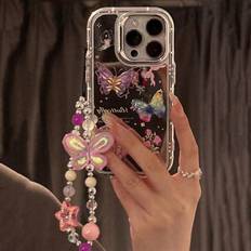 Shein Cute D Colours Butterfly Flower Mirror Make UP Phone Case Compatible With Iphone Pro Max Cover YK Shockproof AntiDrop