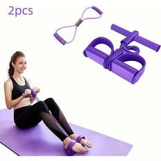 Pink Resistance Bands Shein pcpcsSet Multifunctional Tension Rope Tube Elastic Yoga Pedal Puller Resistance Band Shaped Fitness Resistance Band With Handle Suitable For AbdomenWa