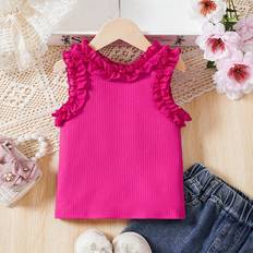 Girls Tank Tops Shein Young Girl Fashionable Ruffled Trim Tank Top For Summer