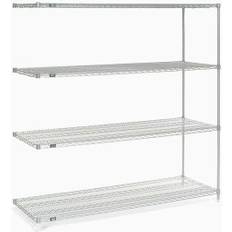 Stainless Steel Shelves 5 Tier Steel Wire Add-On Unit 72 Shelving System