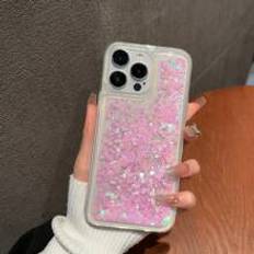 Shein Big Hole Drop-Proof Glitter Liquid Quicksand Phone Case Compatible With IPhone