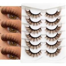 Cosmetics Shein Pairs Natural Look Brown False Eyelashes Fashion D Japanese Cosplay Faux Mink Lashes Dramatic Anime Lashes