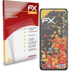 Screen Protectors atFoliX 3x panzerfolie für nubia red magic 6r schutzfolie matt&stoßfest Transparent