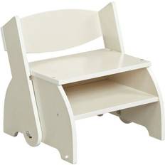 White Stools ECR4Kids Flip-Flop Step Stool and Chair White Wash