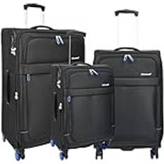 A1 Fashion Goods Dual 4 Wheel Soft Suitcases Lightweight
