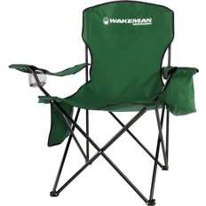 Wakeman Camping Chair 300lb Capacity Folding Chair with Cupholder and Built-In Cooler Heavy Duty Camp or Beach Chair Green 1