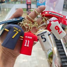 Wallets & Key Holders Shein pc Soccer Jersey Keychain Cartoon Character Backpack Car Key Small Gift Random Style