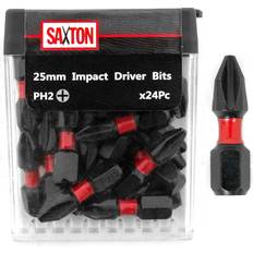 Saxton 24x ph2-25mm impact duty screwdriver drill bits set dewalt milwaukee etc