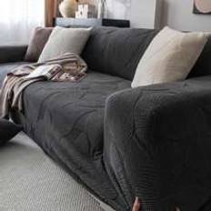 Hemtextil Shein 1pc Waterproof Jacquard Universal Sofa Cover With Plush All Seasons, Anti-Dirty Scratch-Resistant Cover Sofföverdrag Grå