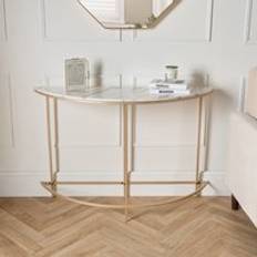 OHS With Gold Semi Circle Console Table