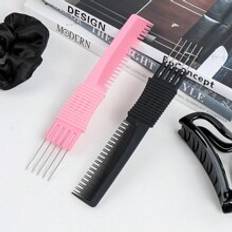 Shein Hair Styling Comb With 5 Steel Pins Lift Teasing Comb Fine Tooth Detangling Comb