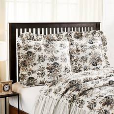 Florals Pillow Cases VHC Brands Floral Fabric Euro Sham 26x27 Pillow Case Brown, White (66x66cm)