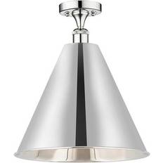 Chrome Ceiling Flush Lights Innovations Lighting Edison Cone 16"W Polished Chrome Mount Ceiling Flush Light