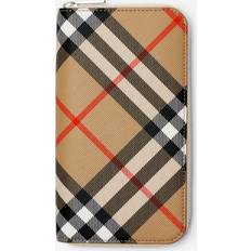 Burberry Check Zip Wallet - Sand