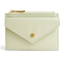 Leather Zip-Up Card Holder - green - One