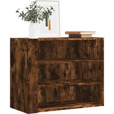 Natural Storage Cabinets vidaXL Wall Smoked Oak 75 x 35 x 60 cm Storage Cabinet