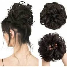 Shein Bun Hair Tie Extensions For Curly Wavy Synthetic Bun
