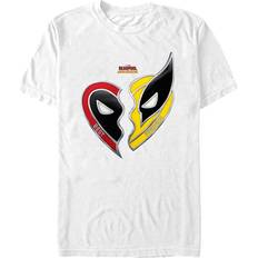 Deadpool and wolverine Mad Engine Deadpool & Wolverine Heart T-shirt - White