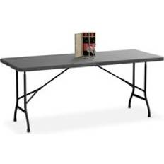 Relaxdays Trädgårdsbord Hopfällbart 72 x 180 x 74 cm Plast Stål Grå