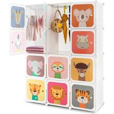 Wardrobes Goplus Baby Dresser Clothes Hanging Closet with Doors