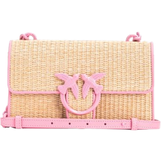 Strå Skuldertasker Pinko Mini Love Bag - Natural/Pink