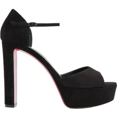 Suede - Women Heeled Sandals Christian Louboutin Sandaloo - Black