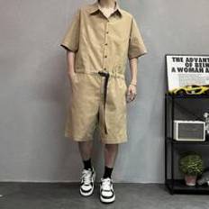 Fabric - Men Jumpsuits & Overalls Shein Men Solid Color Simple Daily Jumpsuit & Overalls