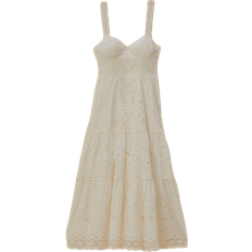 Farm Rio Richelieu Sleeveless Midi Dress - White