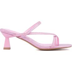 Fabric Heeled Sandals Olivia Miller Angelic - Pink