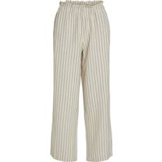 Vila Striped Paper Bag Trousers - Super Light Natural Melan